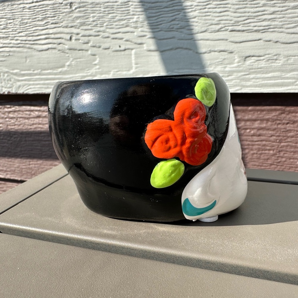 Dia De Los Muertos Sugar Skull 2.5" Day of the Dead Small Ceramic Planter - Picture 4 of 7